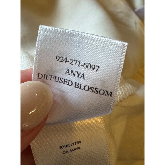 Rails Skirt Women XXS Ivory Satin Floral Diffused Blossom Anya Midi Boho Artsy - Picture 9 of 11